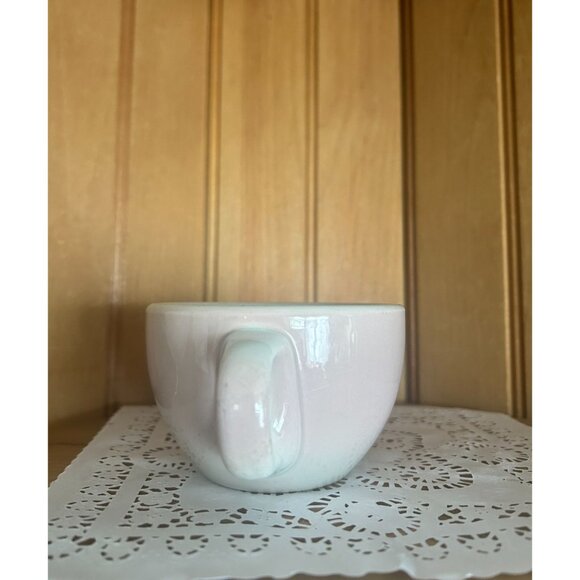 Shenango Restaurant Ware Teacup Saucer Set Vintage Retro Diner Chunky Pink Ombre - Picture 4 of 8